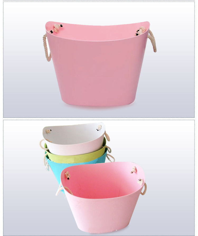 Colorful Wash Tub Dirty Clothes Portable Plastic Laundry Bucket Storage Basket