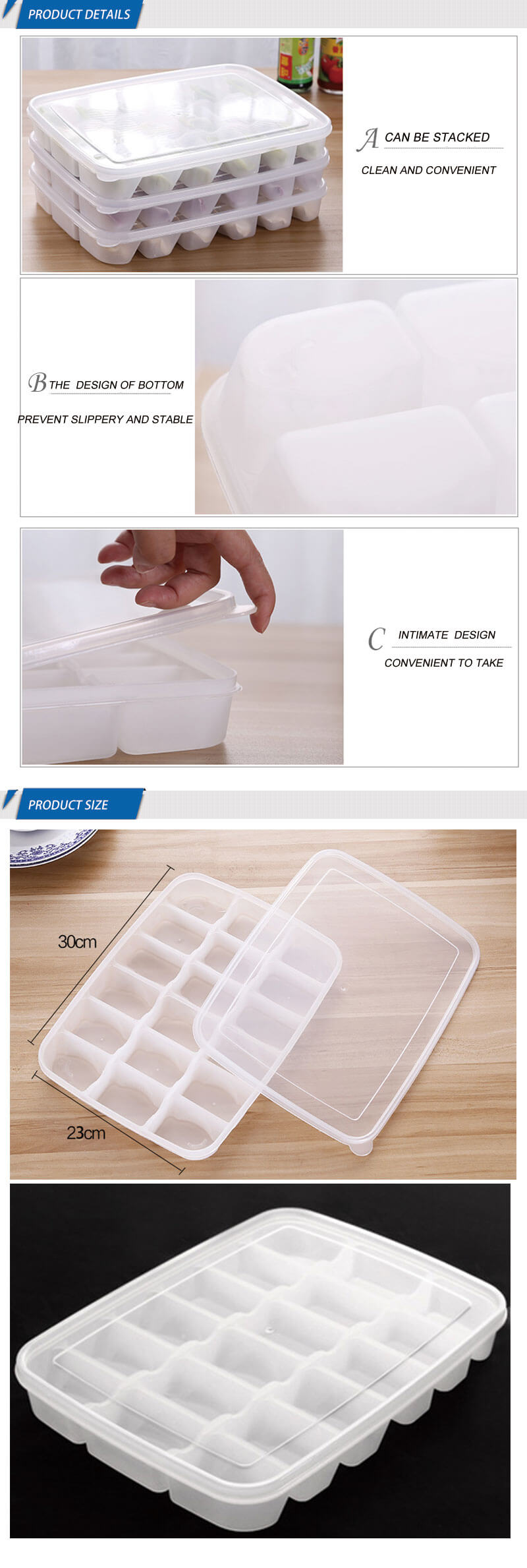 Transparent Food Grade Plastic Refrigerated Dumpling Storage Box