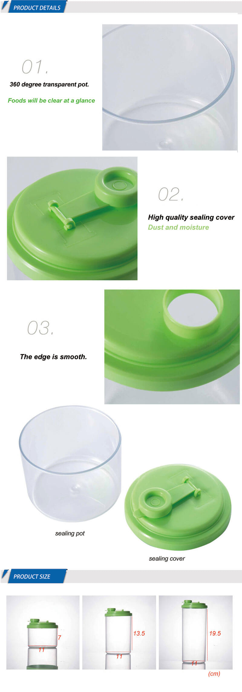 Eco-Friendly Organizer With Lid Plastic Food Storage Container