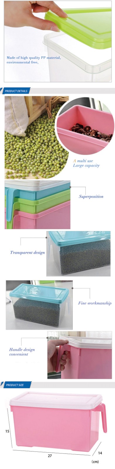 Refrigerator Fridge Handle Clear Plastic Food Storage Containers