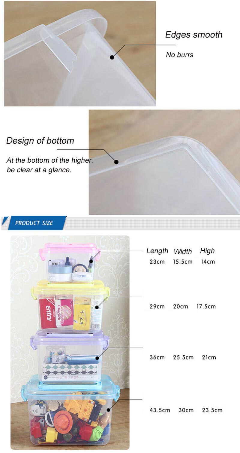Wholesale Clear Color Transparent  Plastic Sealed Storage Box Container