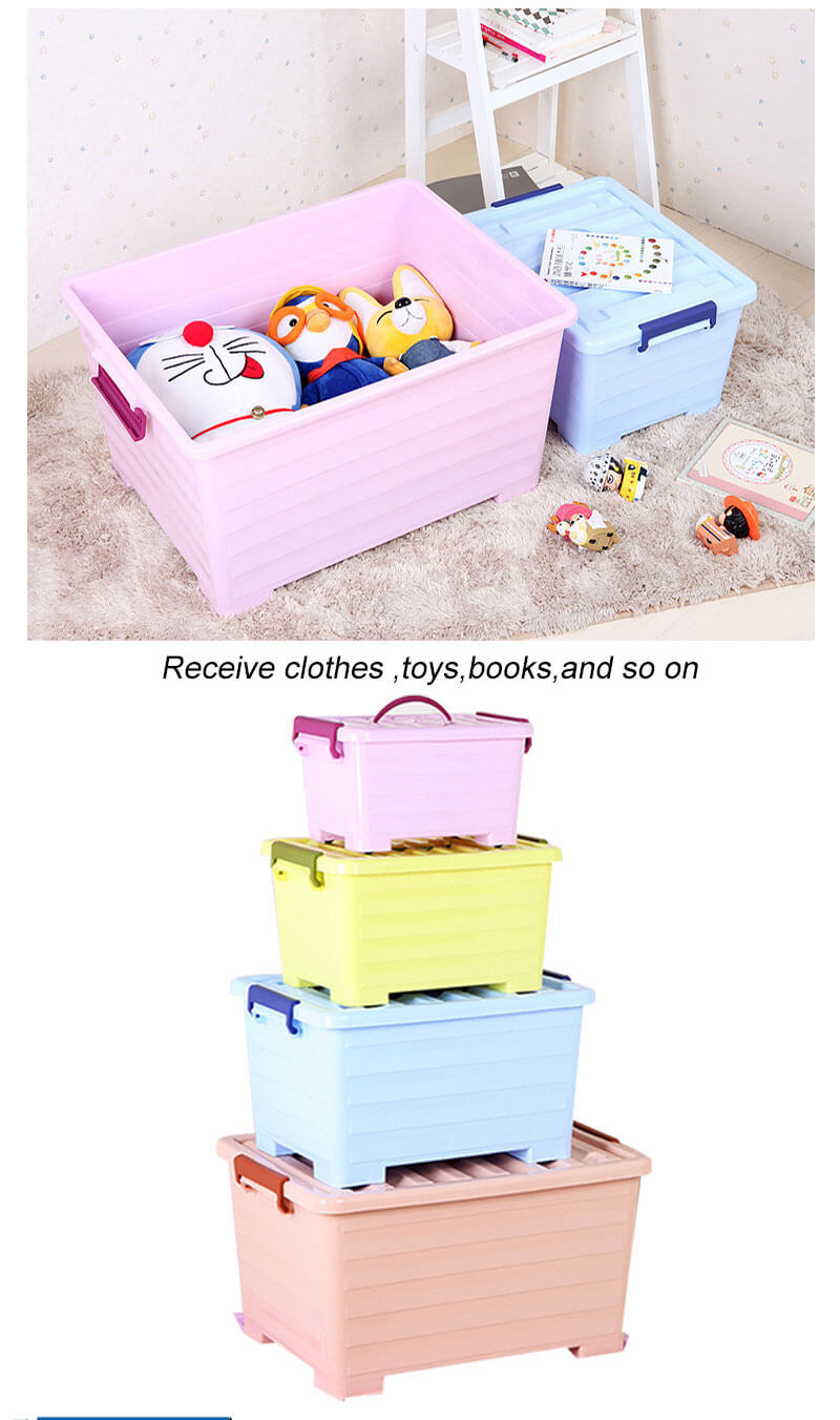 Large Cube Canvas Clothing Toys Home Bins Plastic Storage Box