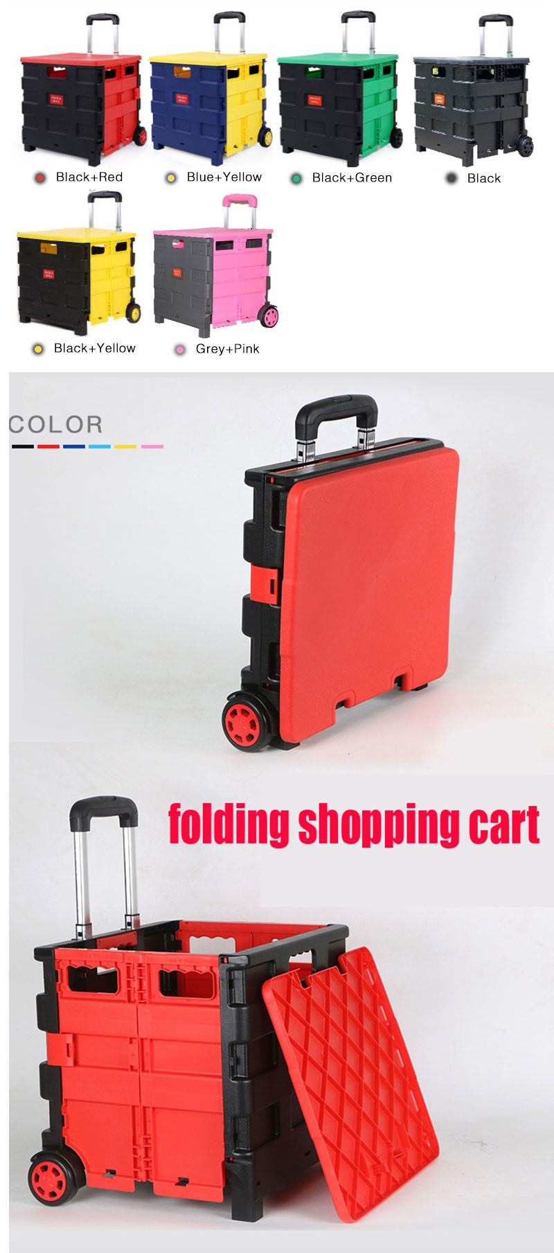 Wholesale Supermarket Folding Fabric Climb Stairs Shopping Cart With Seat