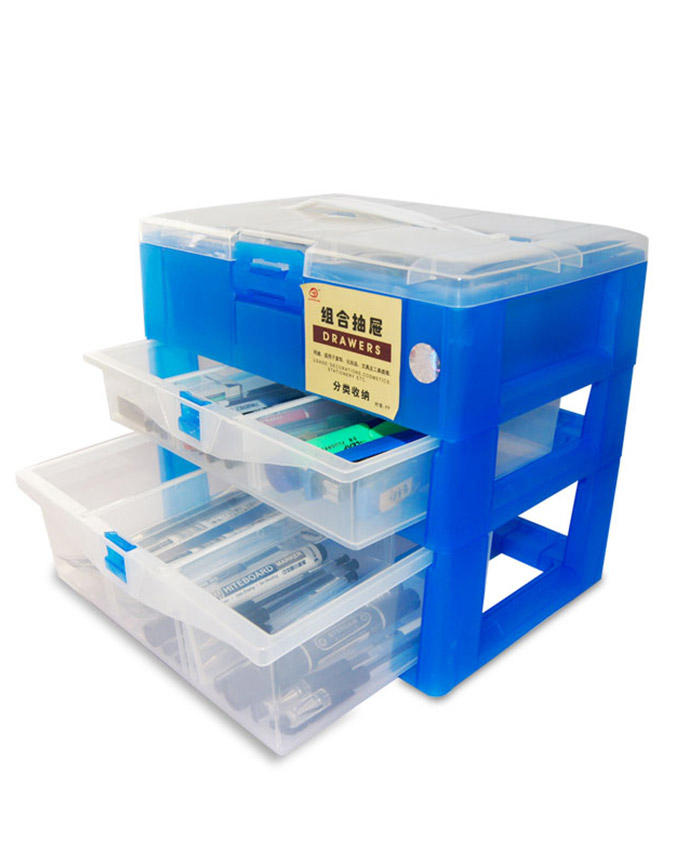 3 Layers Multi-Function Office Stationery Desktop Plastic Storage Drawers