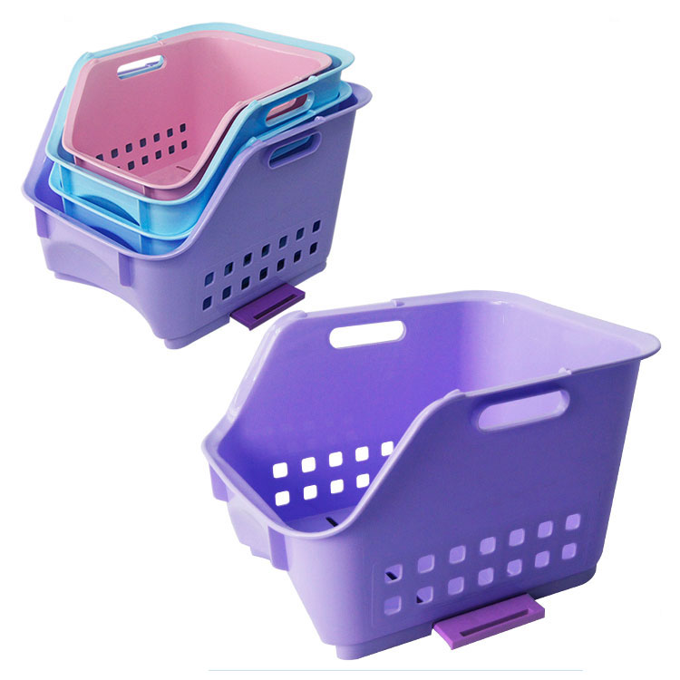 Custom Washing Appliances Laundry Bathroom Plastic Storage Basket