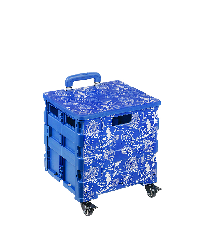 Four-wheeled Trolley Grocery Shopping Cart with lid Portable