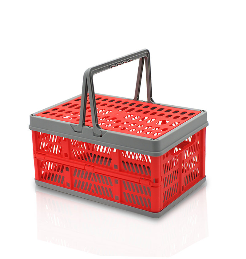 Supermarket Fruit Vegetable Plastic Collapsible Folding Basket